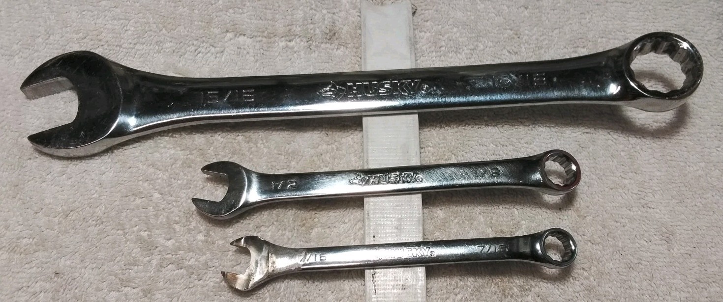 3pc HUSKY 12PT COMBINATION SAE WRENCH 15/16″× 1/2″ × 7/16″ SET