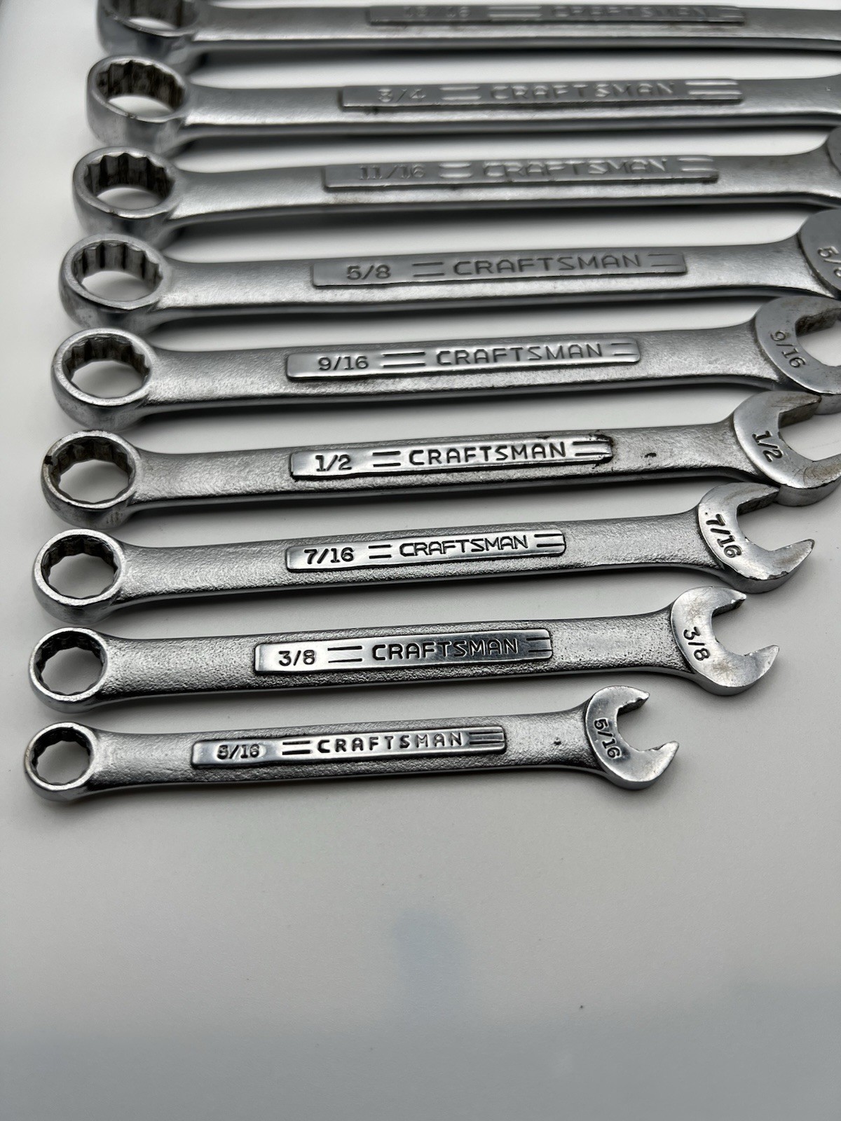 Craftsman 11 Piece SAE Combination Wrench Set -VV- & -V- 12Pt 5/16”-15/16” USA