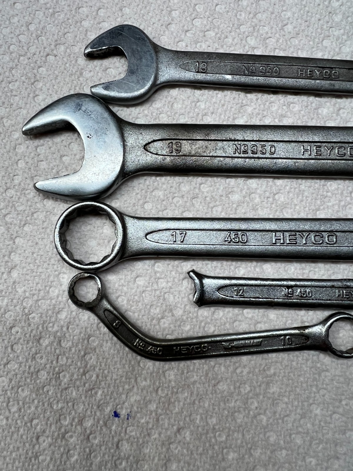 Heyco Wrenches 17/19 open ended box ended 8/10/13mm Lot of 5