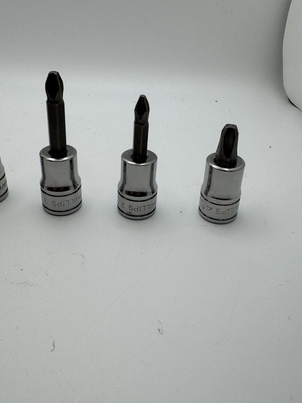 5pc Snap-on Phillips + Flat Tip Head Bit Driver Socket Set 3/8″ Drive
