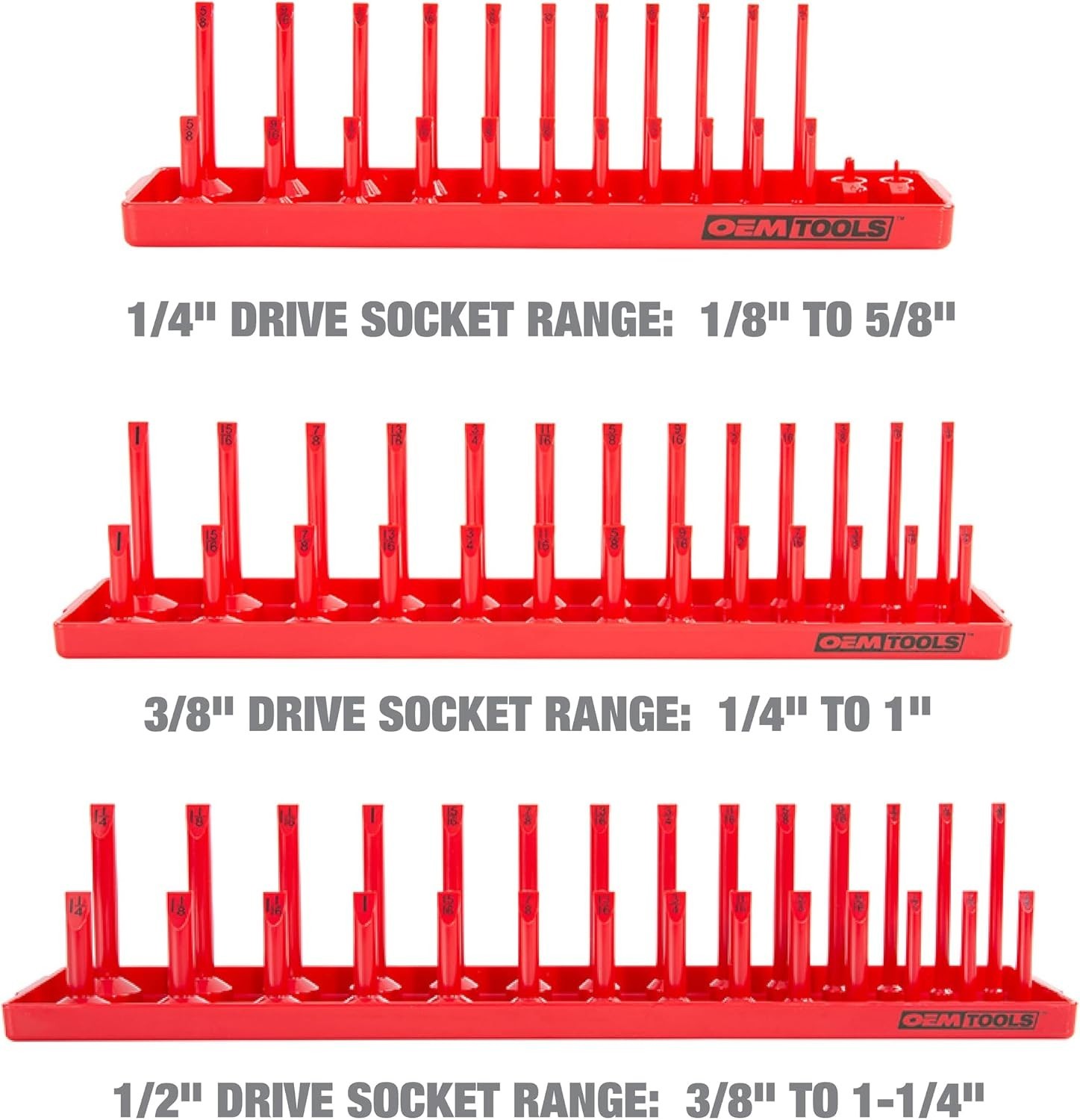 Efficient SAE & Metric Socket Organizer Set – Compact Tool Storage Solution