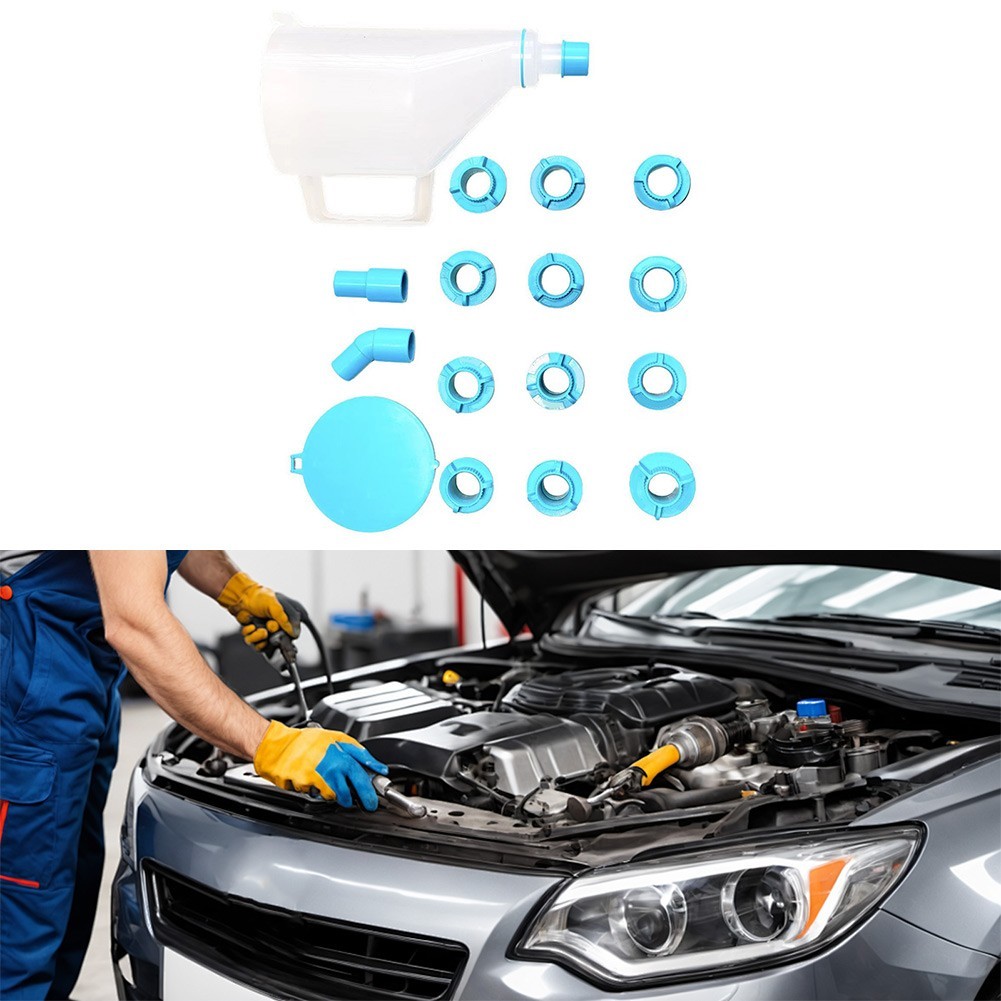 15PCS Oil Funnel Set with 14 Sizes Adapters for Engine Oil Filling and Draining