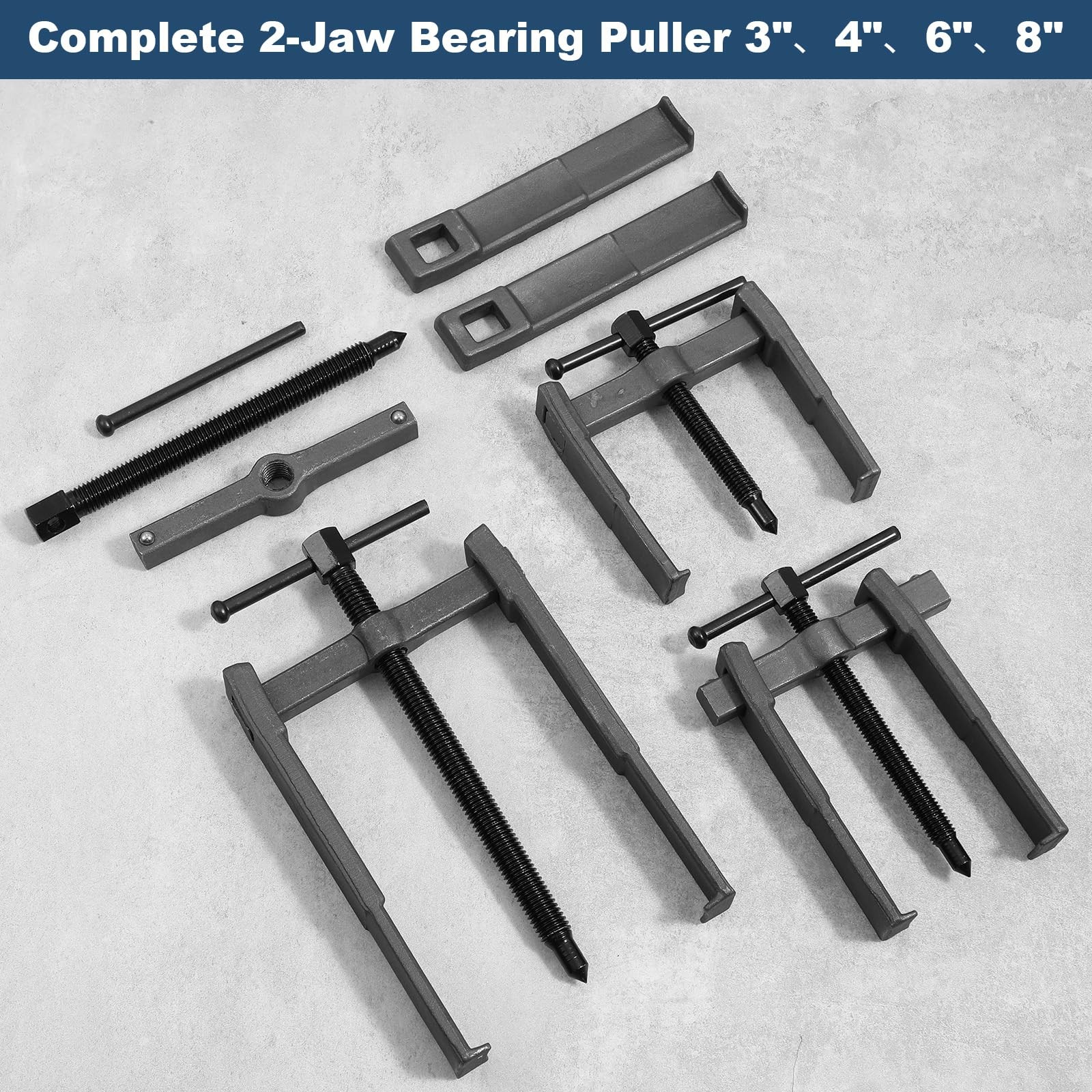 PercyEffie 4 Pcs 2Jaw Gear Puller Set Jaw Bearing 3» 4» 6» 8»