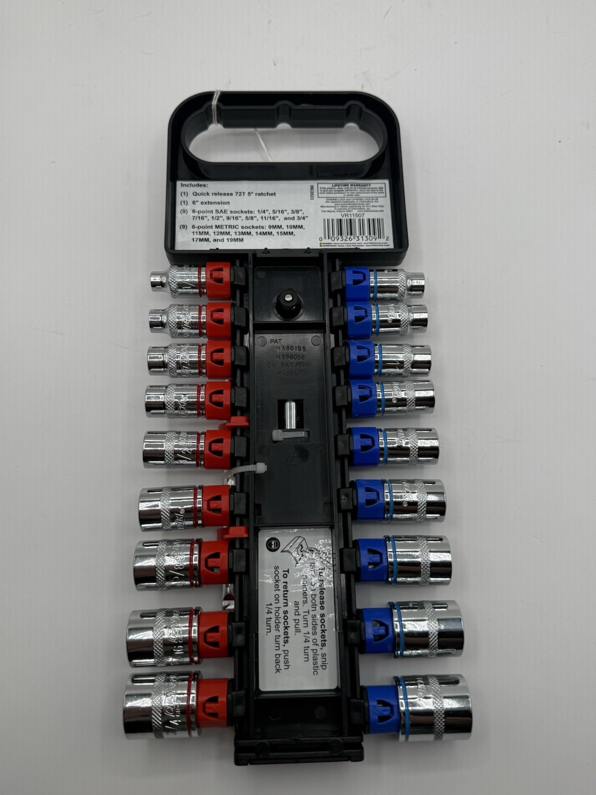 Channellock 20 Pc 3/8″ Drive Socket Set 346772 SAE & Metric Ratchet Extension