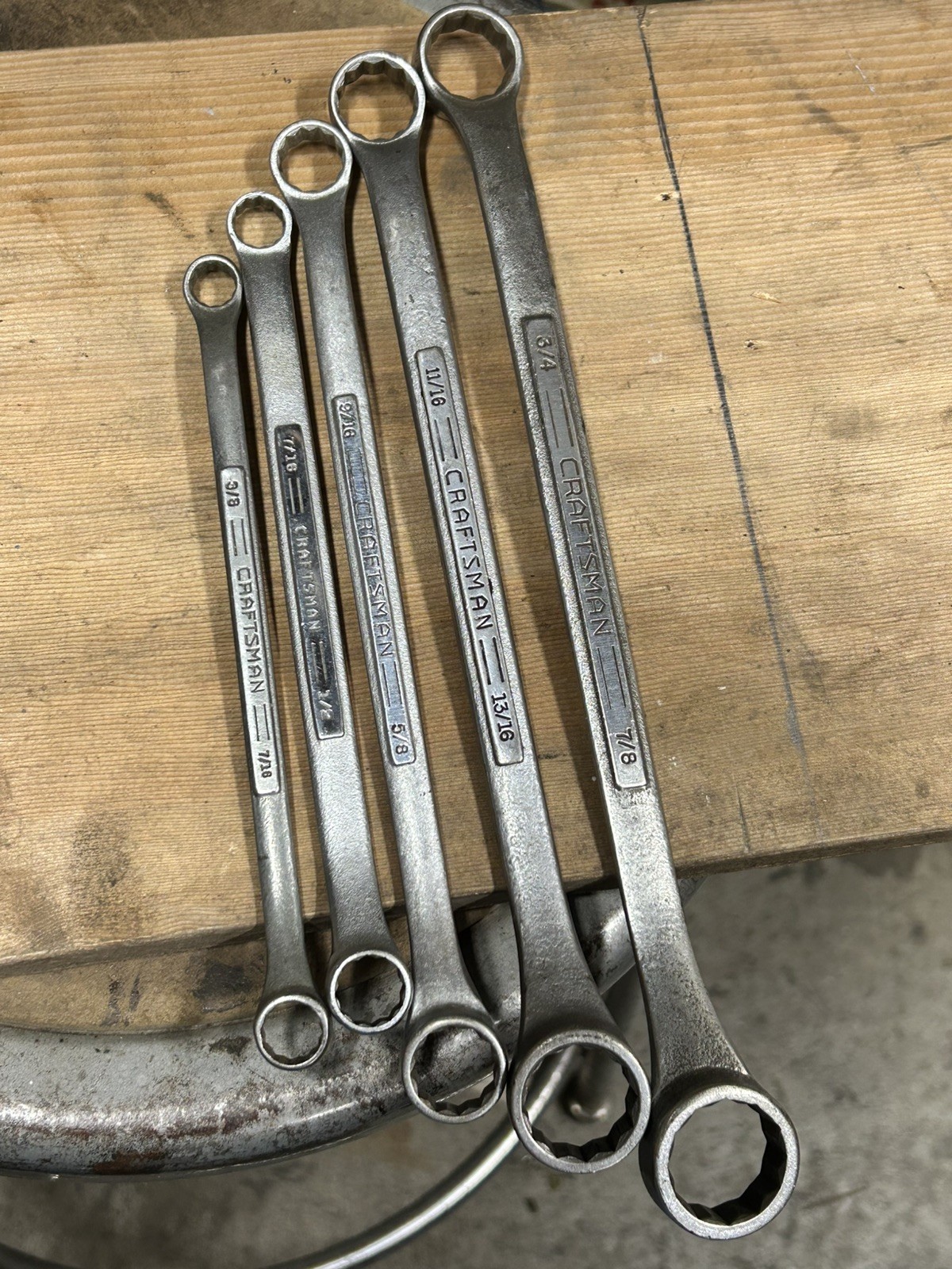 NICE! 5 Vintage Craftsman =V= Series Offset Double Box End Wrenches 12 Point