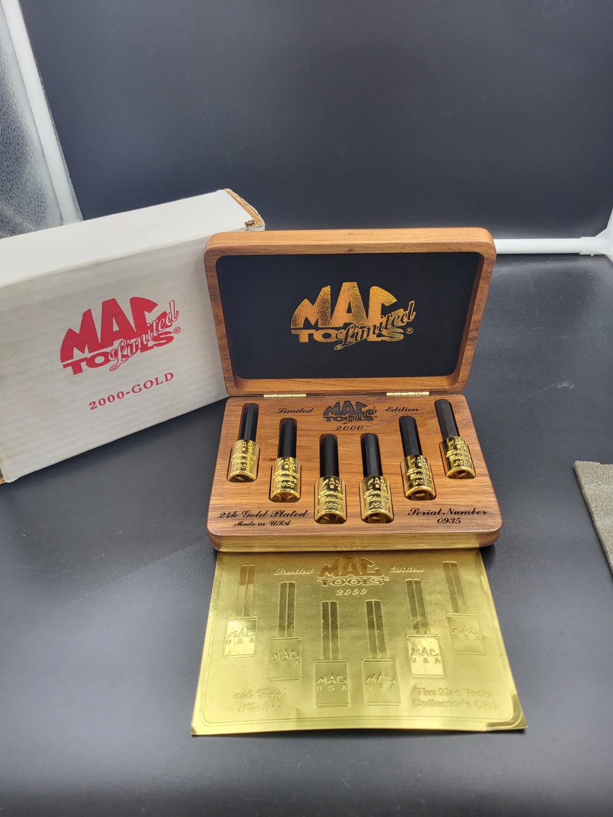 MAC Tools Hex Allen Socket Set Limited Edition 24K Gold Plated USA #0935 NICE