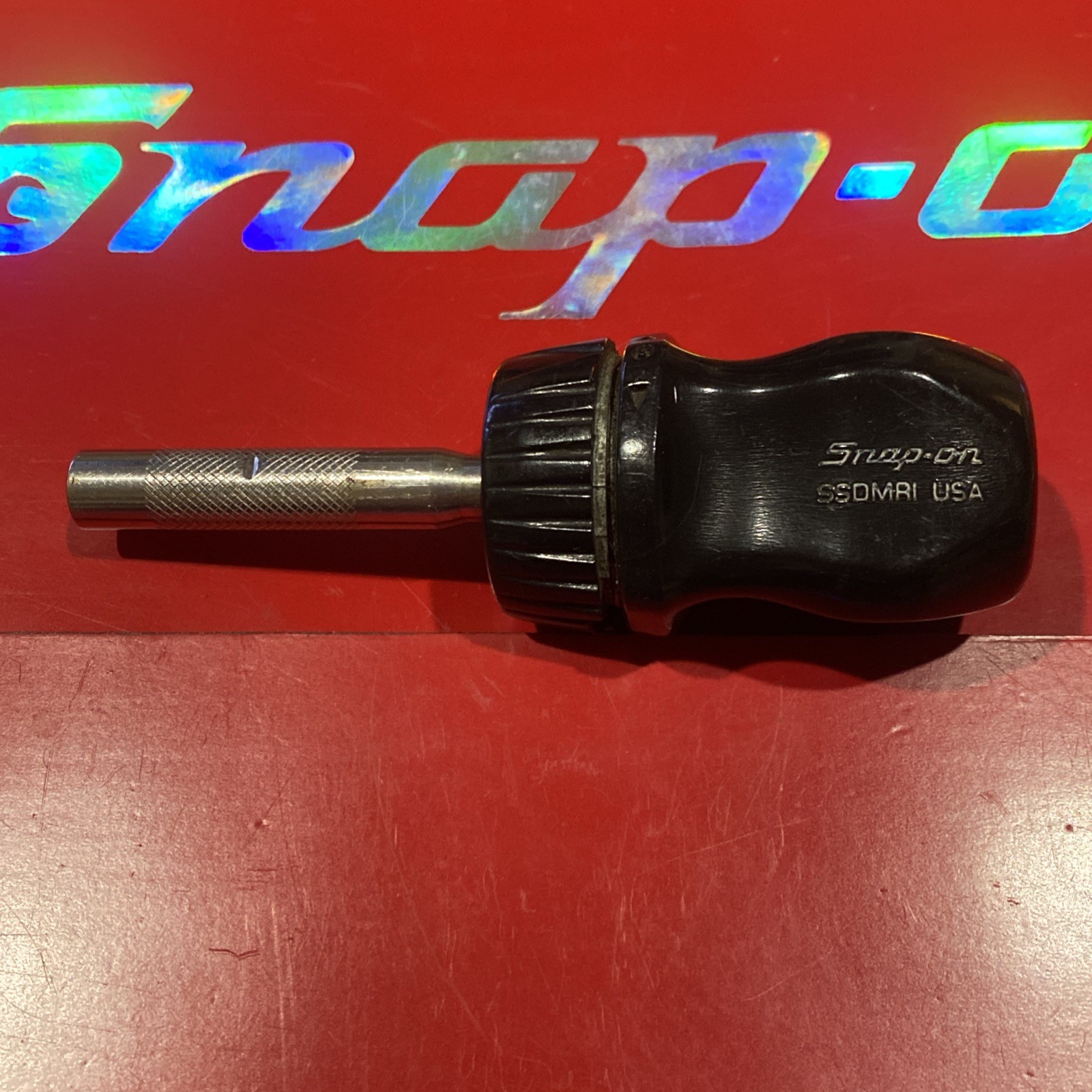 Snap On USA Ratcheting Magnetic Stubby Black Screwdriver SSDMR1
