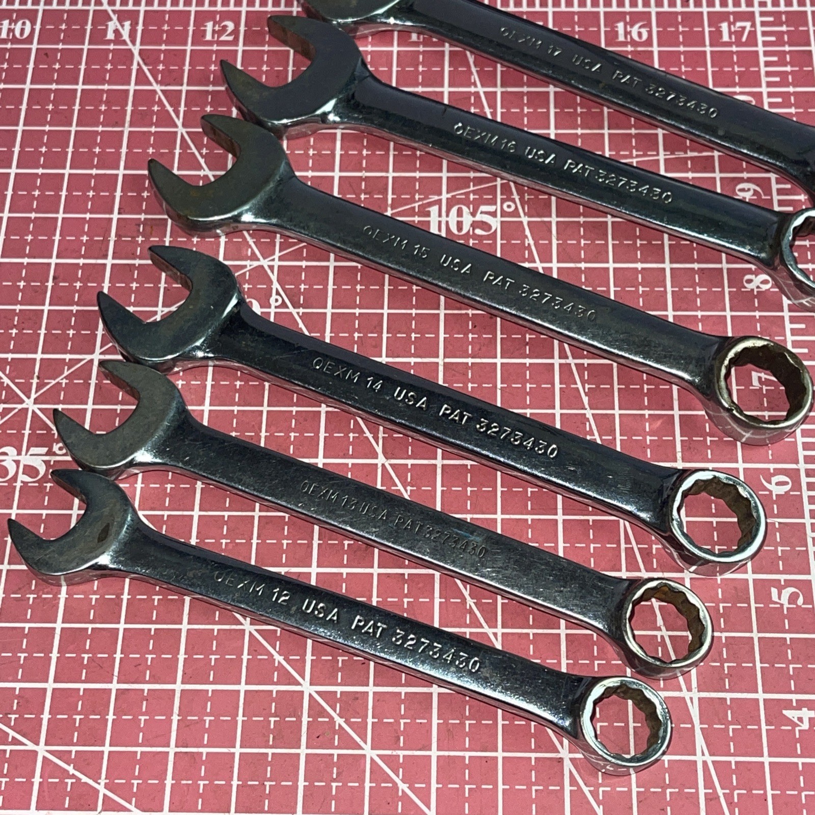 Snap on USA OEXM 6 Piece 12 Point Metric SHORT Combo Wrench Set 12-17 MM