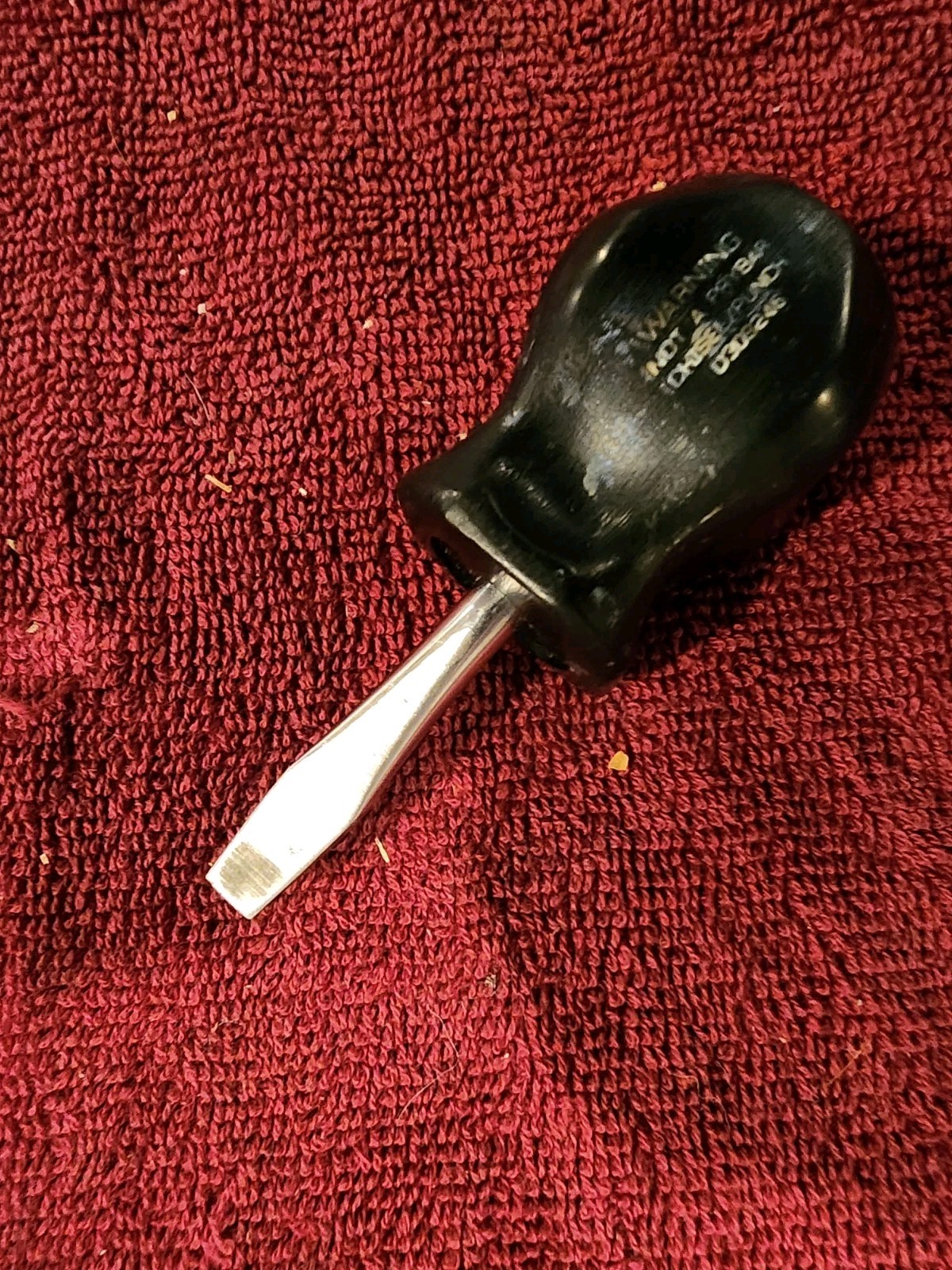 Snap-on Flat Tip Stubby Screwdriver Black Hard Handle # SDD1