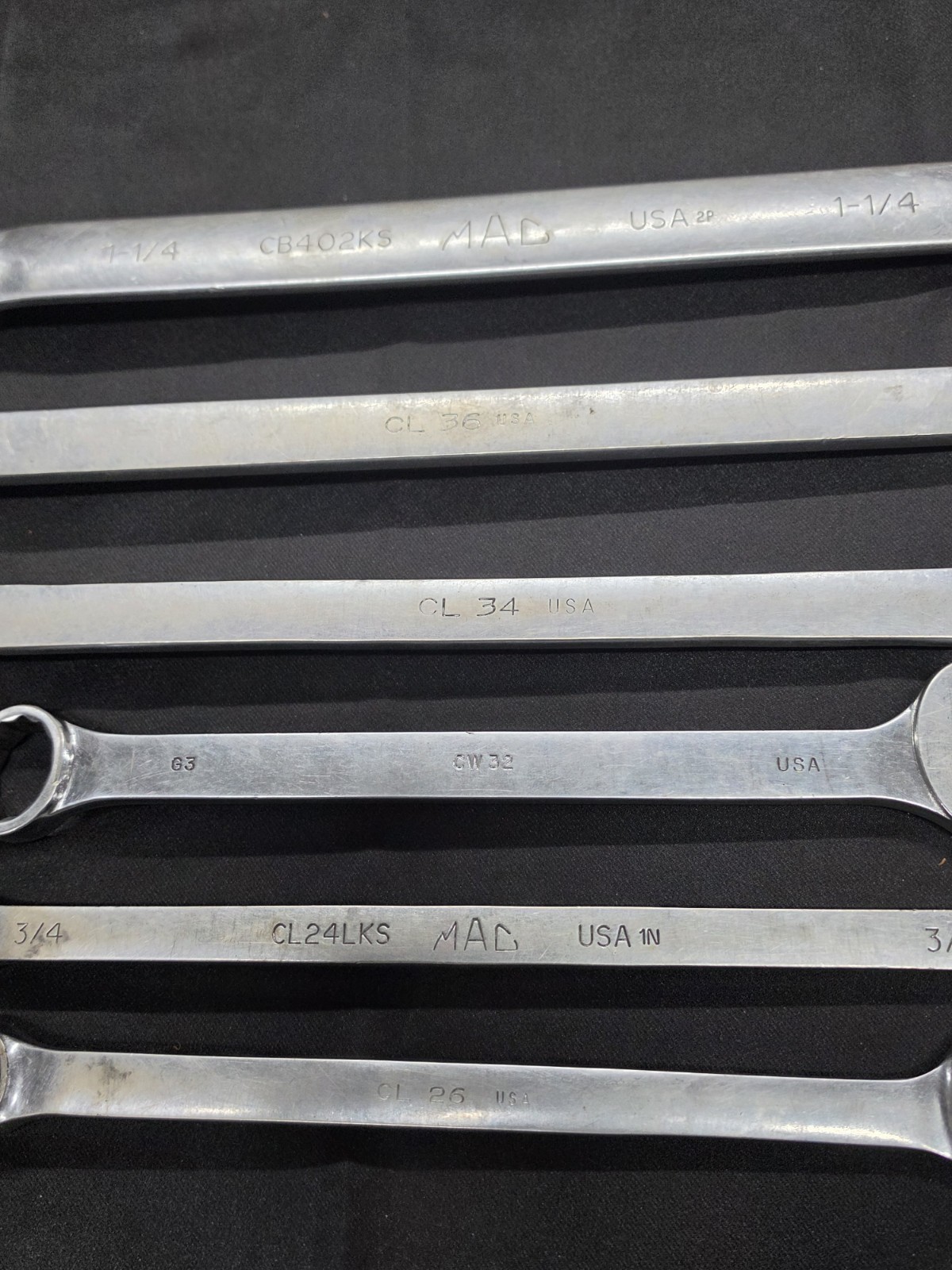 MAC CL CB CW Long Combination Wrench 1-1/8 1-1/4 1-1/16 1″ 3/4″ 13/16″