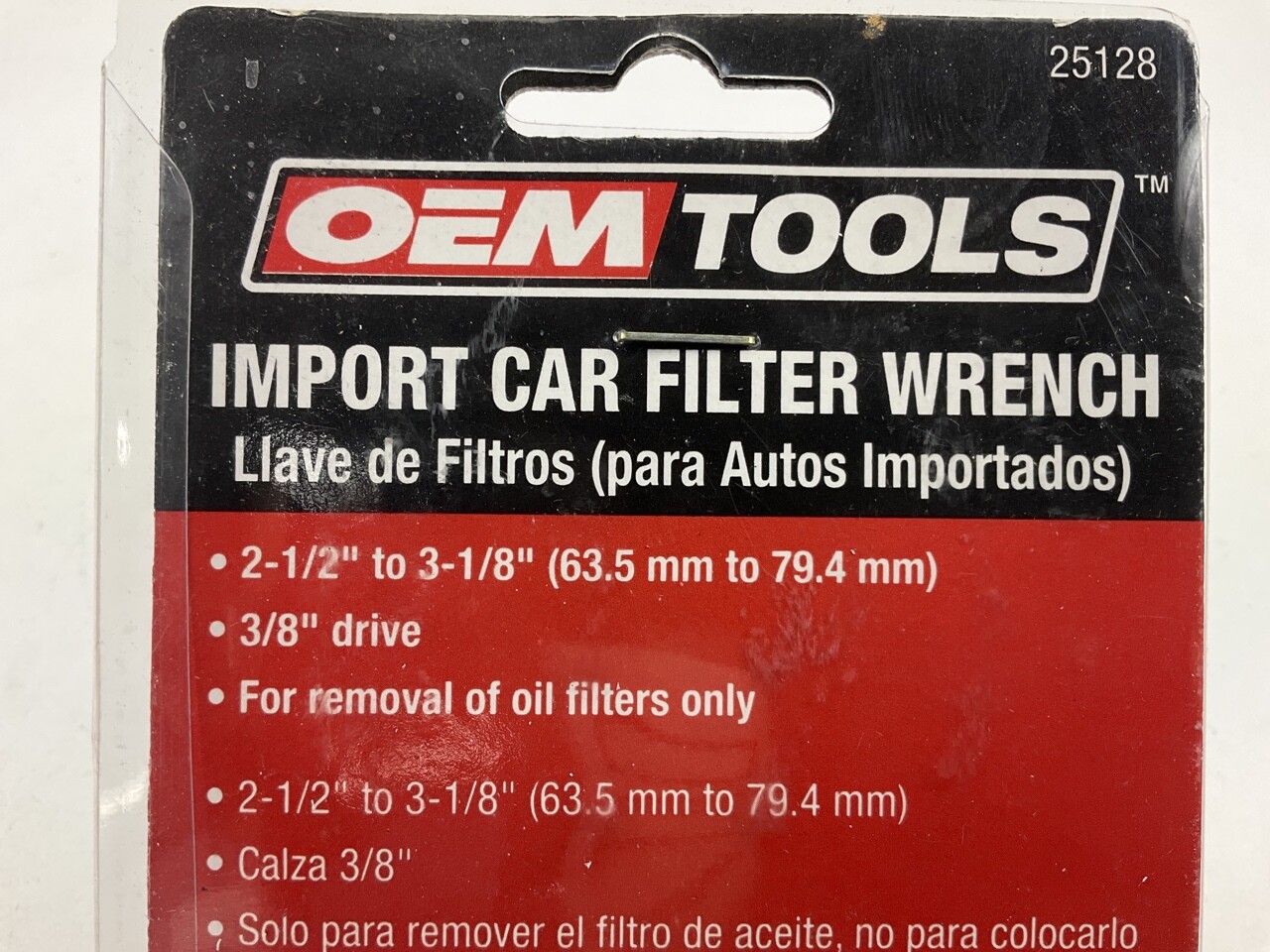 OEMTOOLS 25128 Cam Action Oil Filter Wrench, For 2-1/2 To 3-1/8 Oil Filters