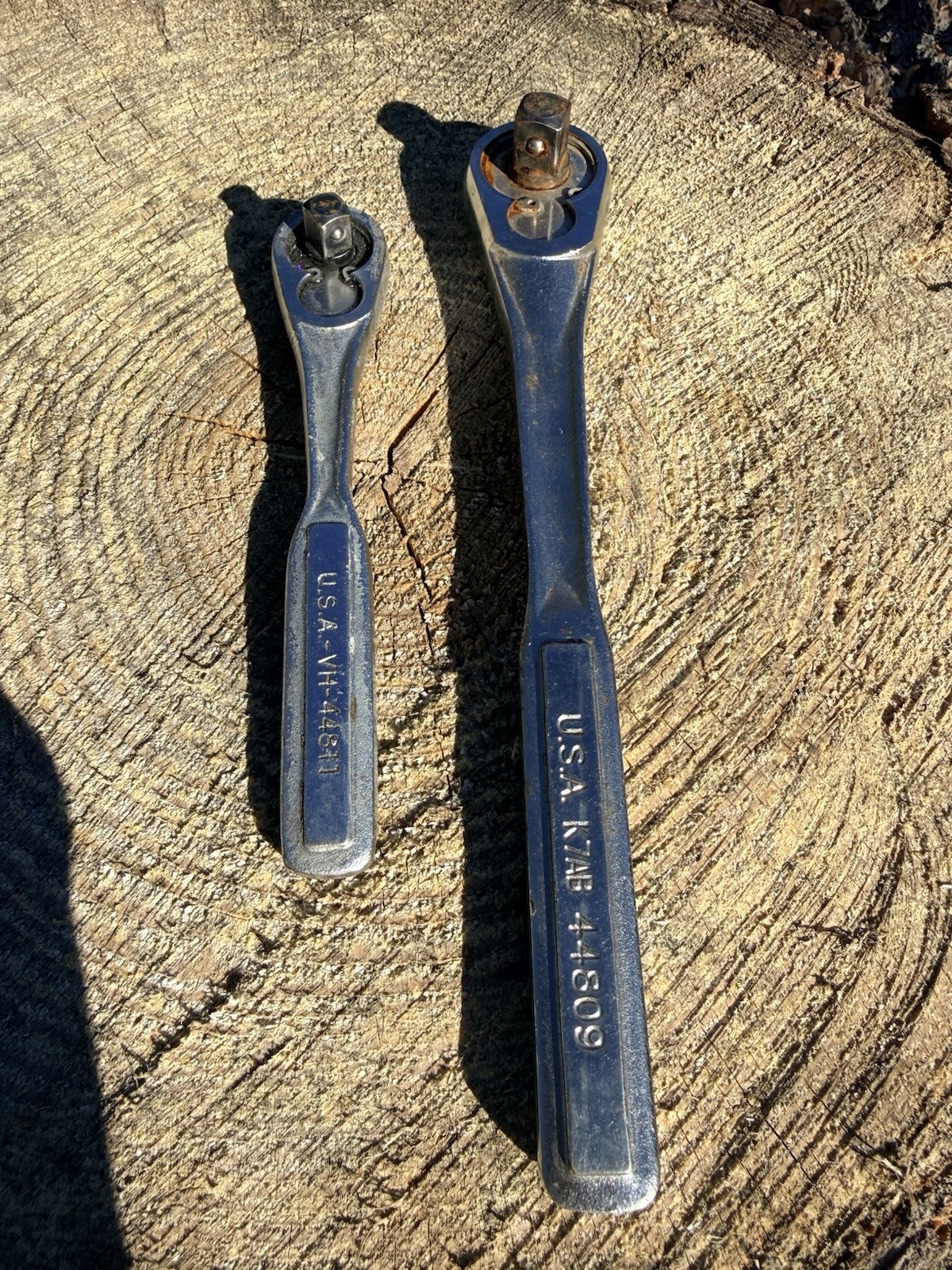 Vintage Craftsman Ratchet 2 Pc Used Set 44809 44811 Made In USA 1/2” 3/8”