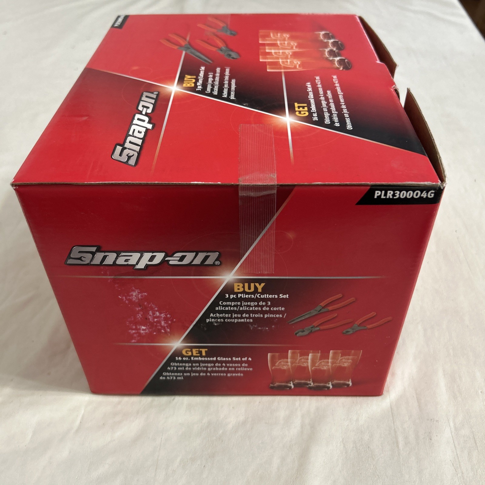 Snap-On 3pc Plier Set PLR300O Including 57AHLP 86CF 96ACF USA + 4 Glass Set