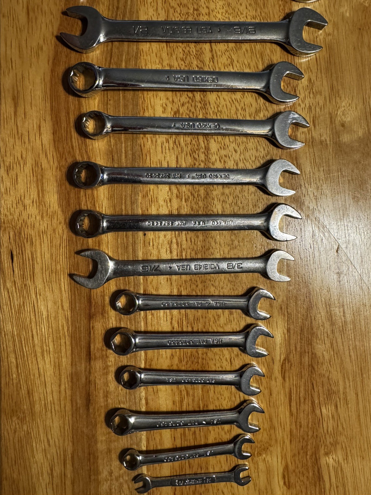Snap-On Combination Wrench Lot USA Chrome Professional Mechanic Tool
