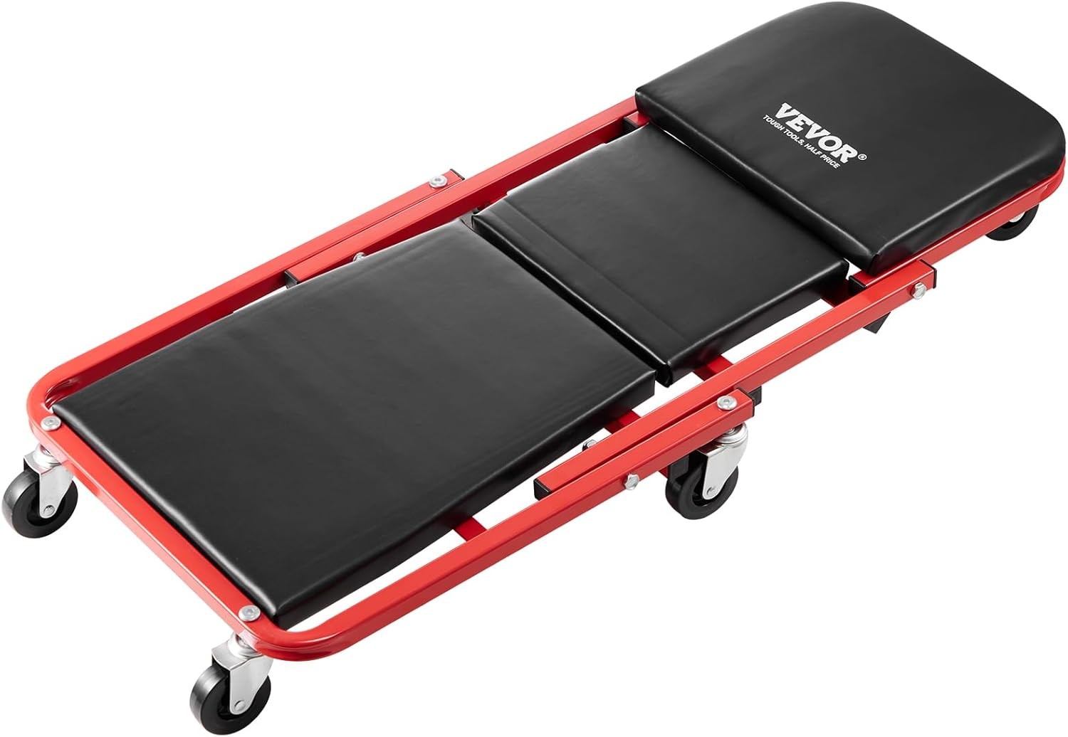 VEVOR Foldable Z Garage Creeper, 36 in, 300 lbs Load Capacity Rolling Red