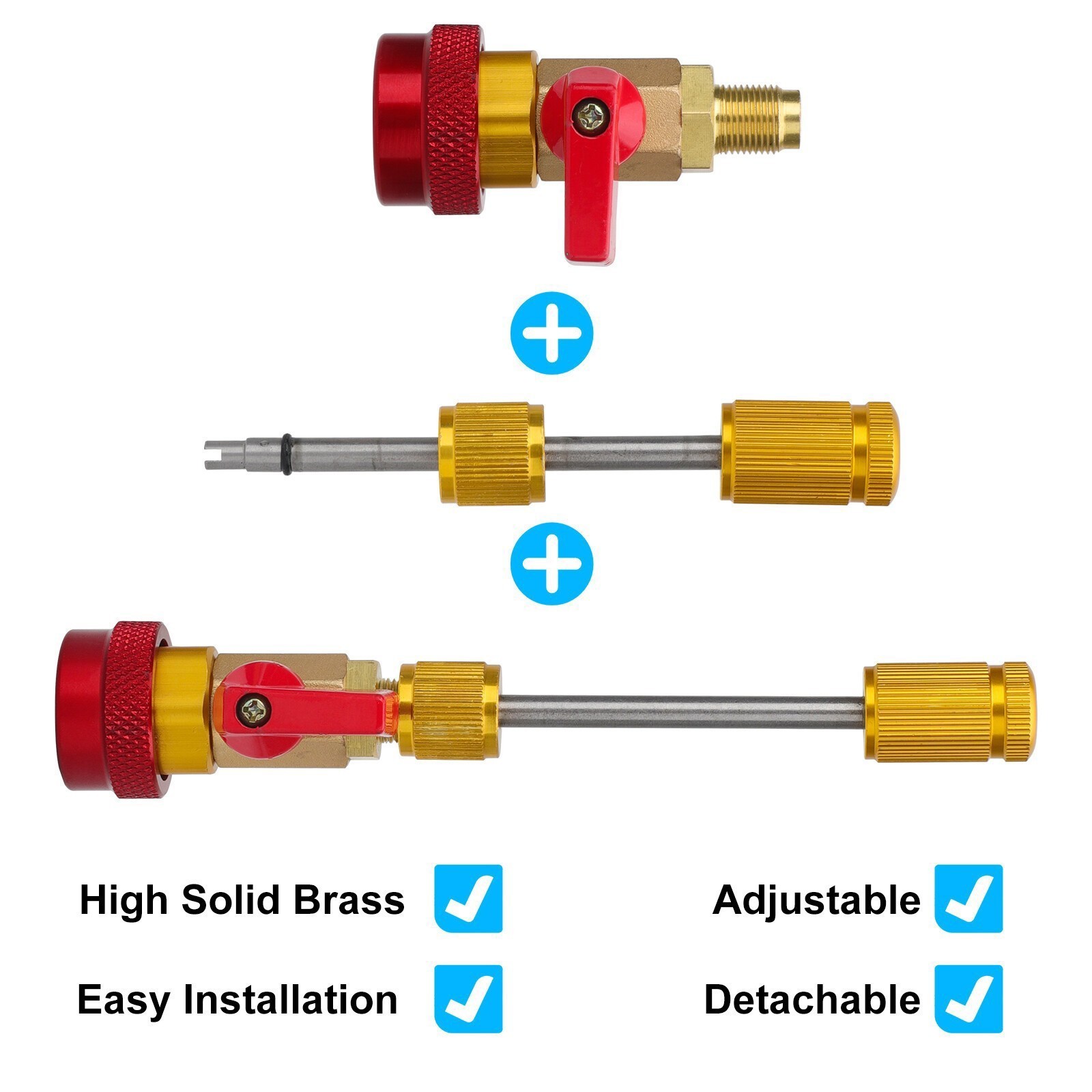 Car A/C R134A System Valve Core Quick Remover Installer Tools High Low Pressure