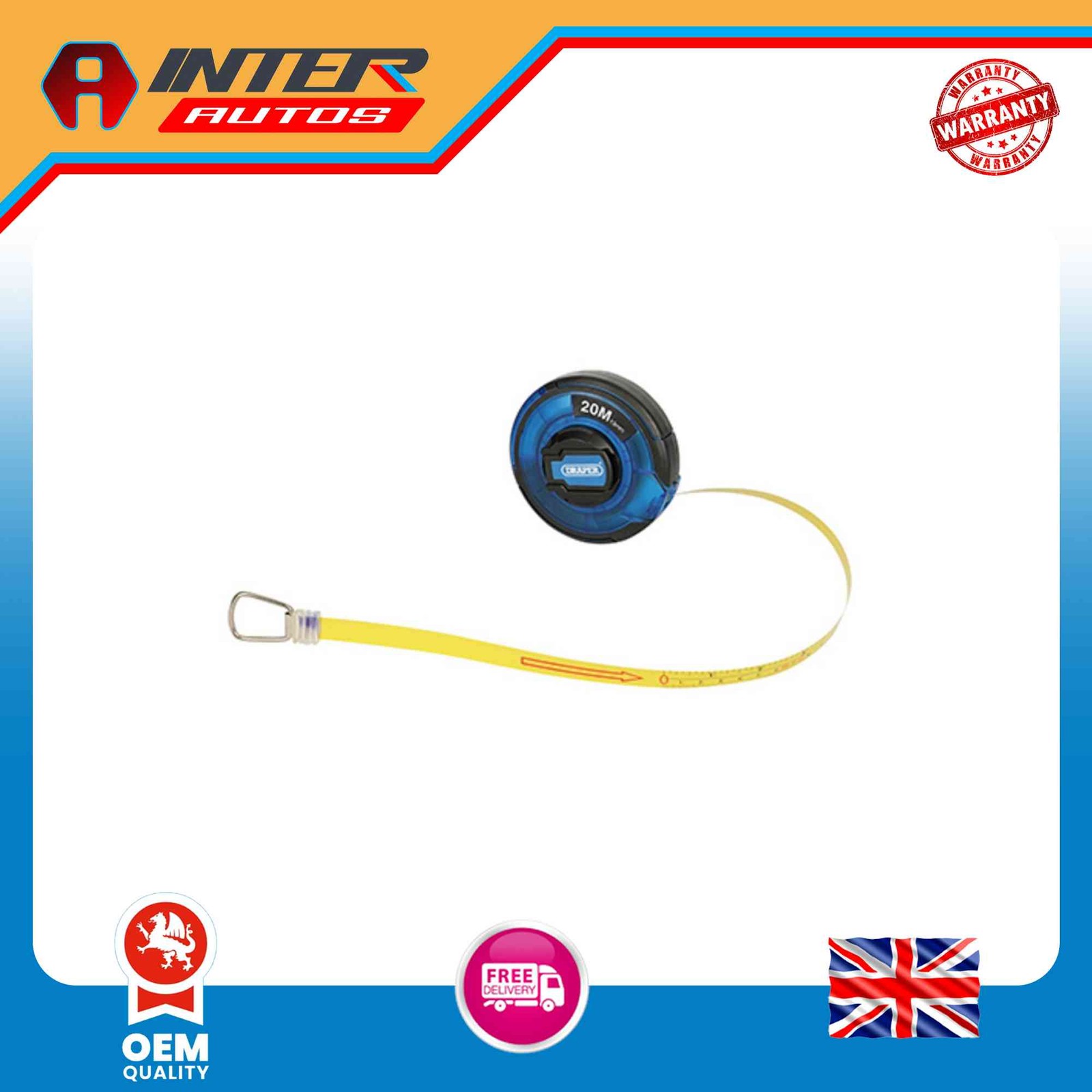 Draper Steel Measuring Tape, 20m-66ft x 13mm 82687