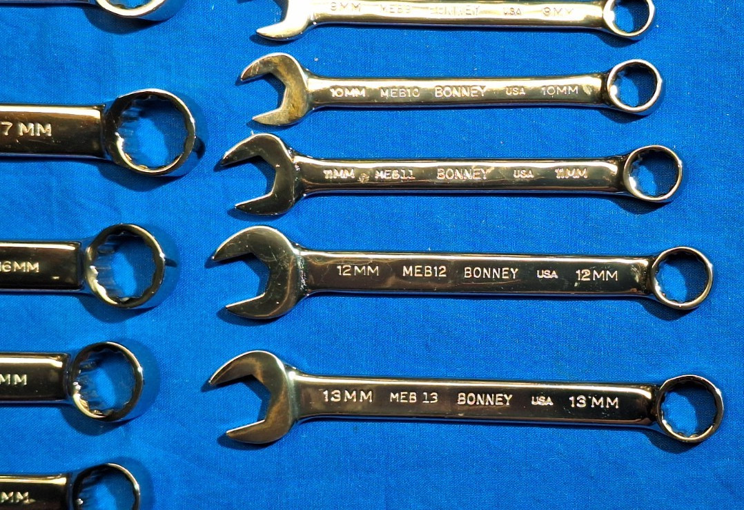 Bonney -80759 13 piece short Metric Combination wrench set full polish 7mm-19mm