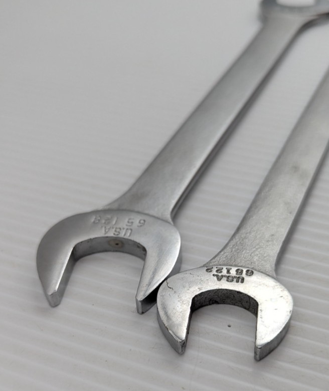 EASCO 65122 11/16″ x 5/8″ & 65128 7/8″ x 3/4″ Open End Tappet Wrench USA Lot of2