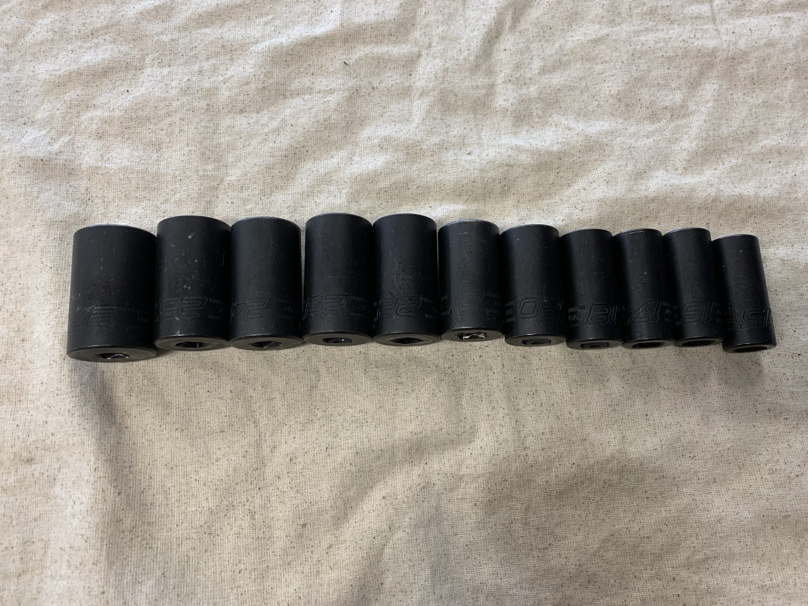 Snap-on 312IMMS 11pc 1/2” Drive 6pt Metric Semi-Deep Impact Socket Set 15-27mm