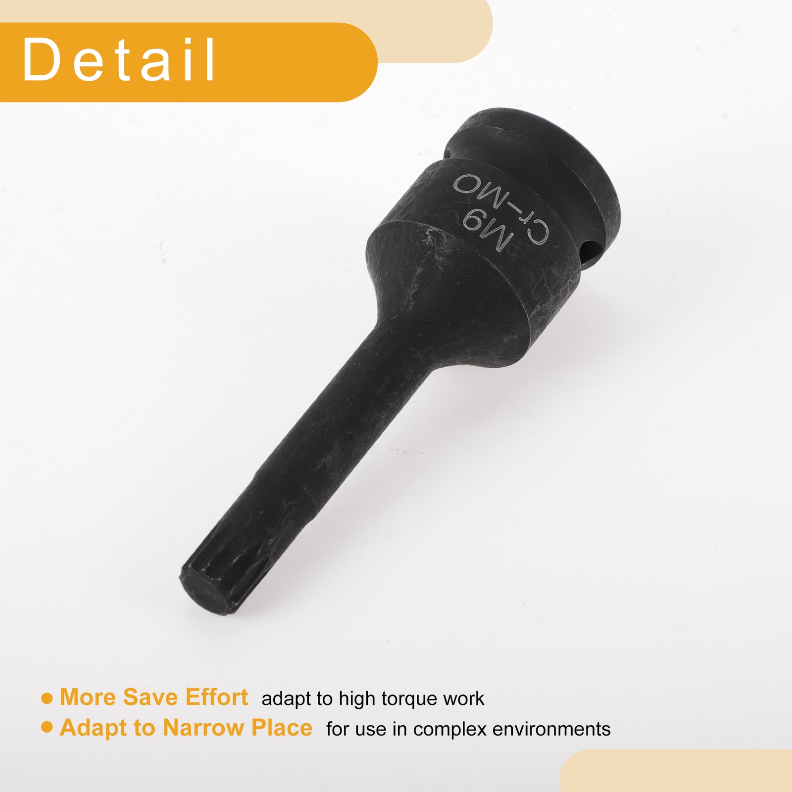 Universal 1/2 Inch Drive Impact Socket 8.5mm 12 Point CR-MO Black 1 Pc