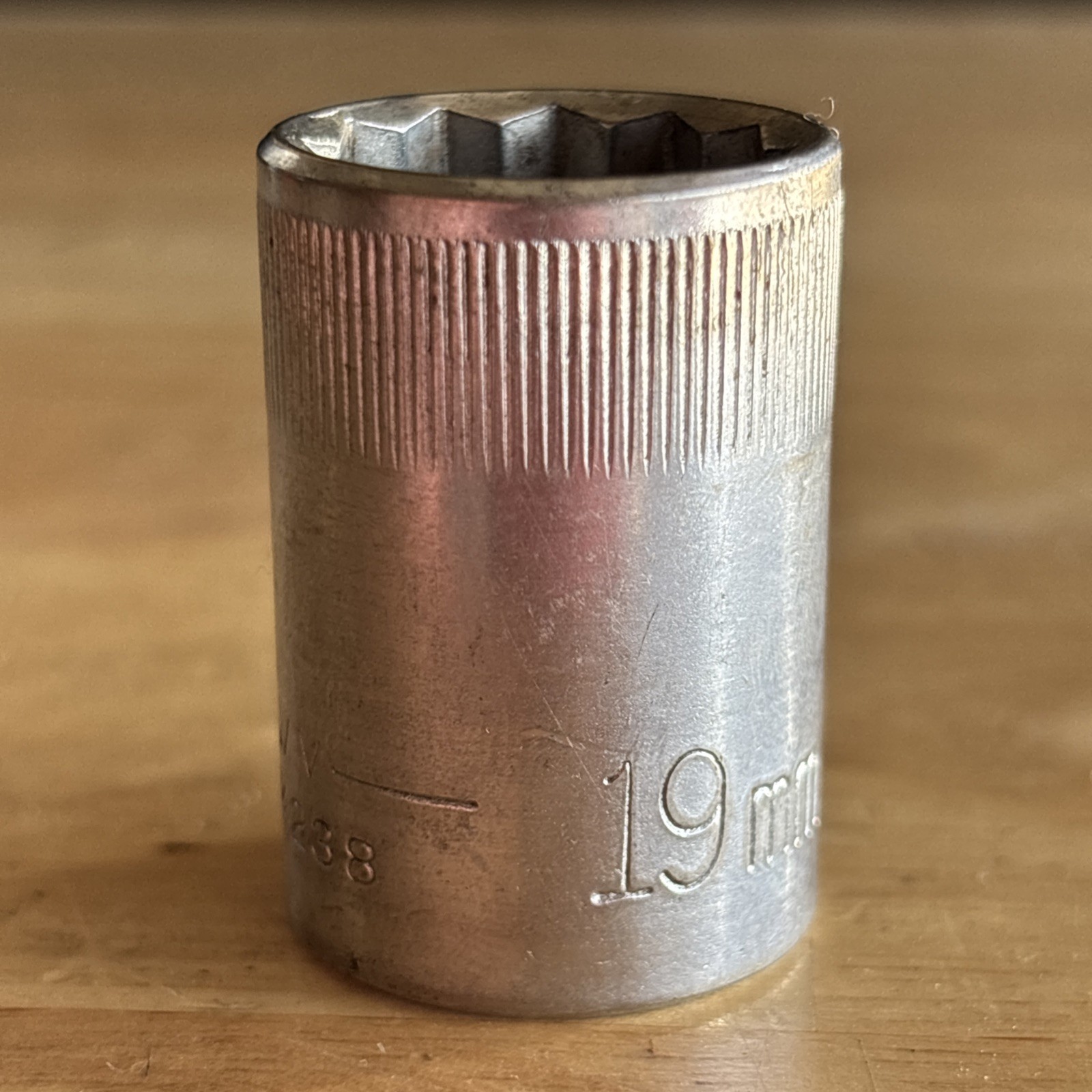 Craftsman 19mm Shallow Socket 1/2″ Drive 12 Point Top Knurl VV Series 44238 USA