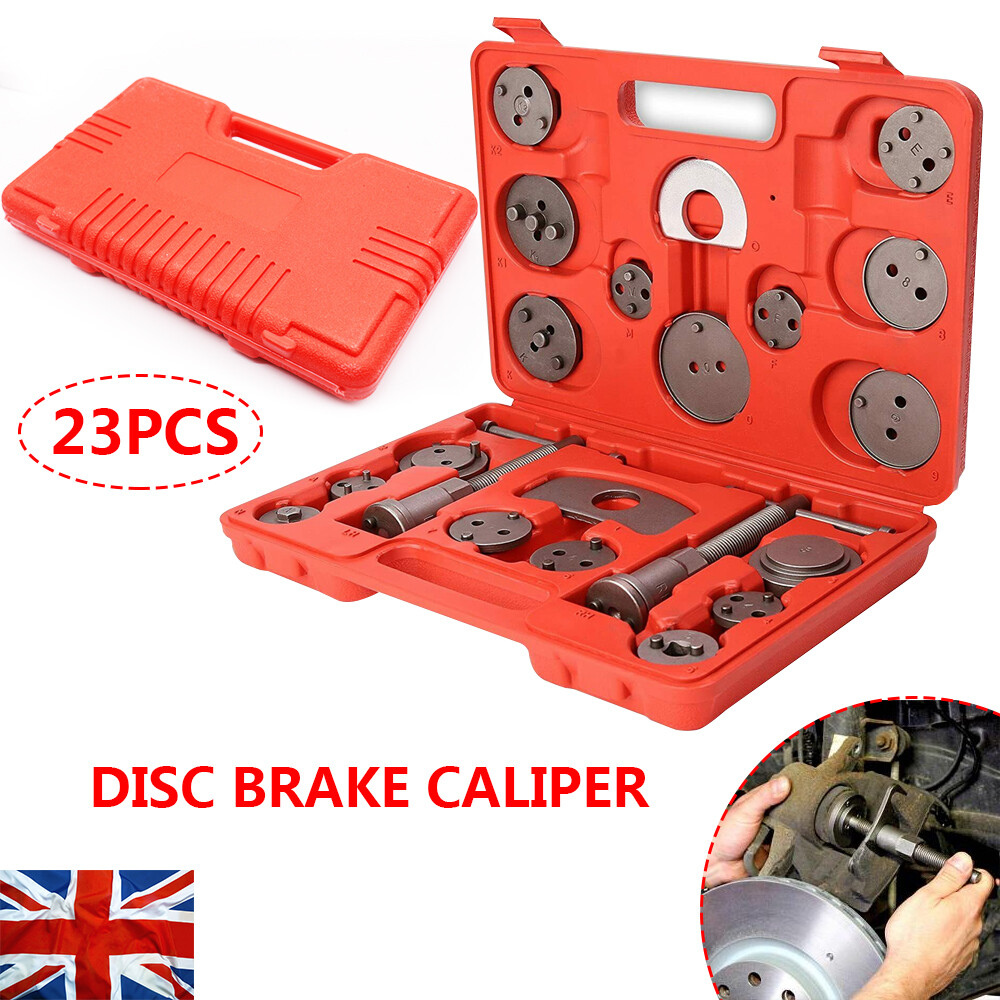 UNIVERSAL NEW BRAKE CALIPER PISTON REWIND WIND BACK TOOL KIT 23 PIECES SET UK