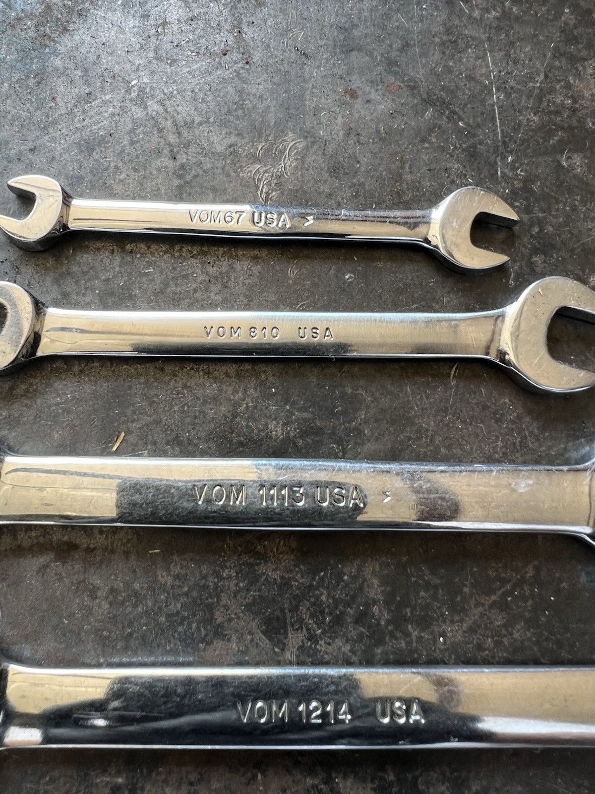 Snap-on Tools VOM705 5 PC Metric + 2 Additional Open End Wrenches 6-19mm 7 Piece
