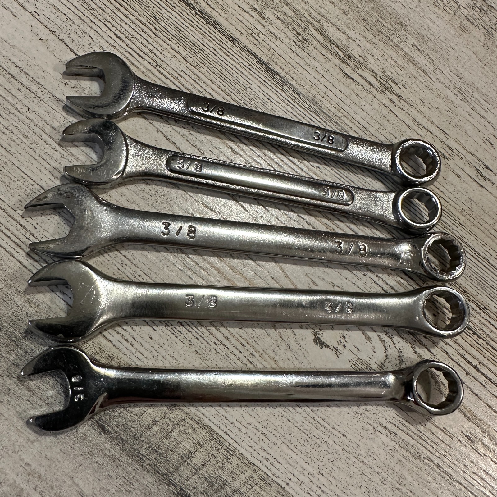 Generic Variety 3/8″ 12 Point Combination Wrench 5″ Long Lot of 5