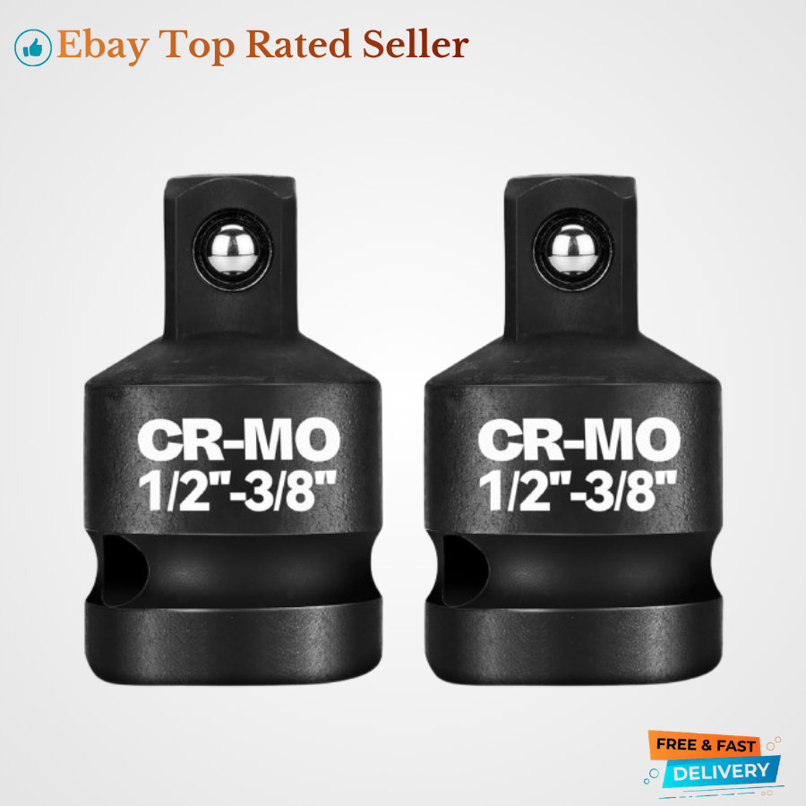 2-Piece Impact Socket Adapter Set 1/2″ to 3/8″ Chrome Molybdenum Steel