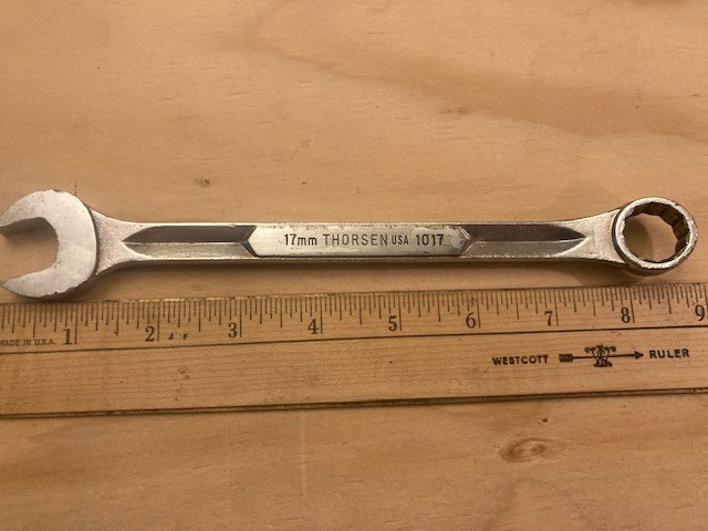 Thorsen 17mm Combination Wrench 1017 USA Metric Chrome Vanadium Steel