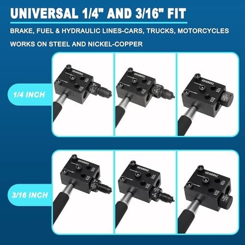 Brake Line Flaring Tool Kit – 3/16″ & 1/4″ Double Flare Tool for Brake & Hydraul