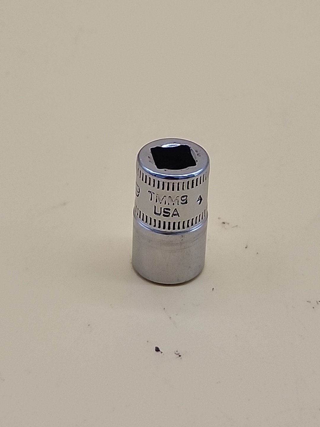 Snap-on Tools 1/4″ Drive 9mm Metric 6 point Shallow Chrome Socket TMM9 USA