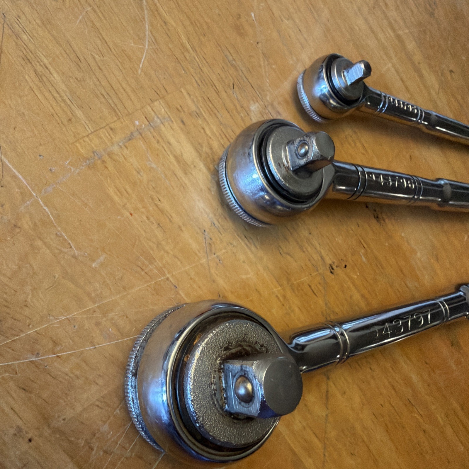 Craftsman 3 ratchet set Drive Thumb Wheel Tri-Wing Ratchets 943795-97 USA Used.