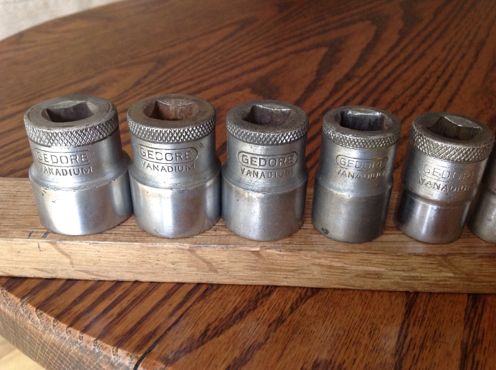 9 Gedore Sockets 1″ To 7/16″ AF With 1/2″ Drive.
