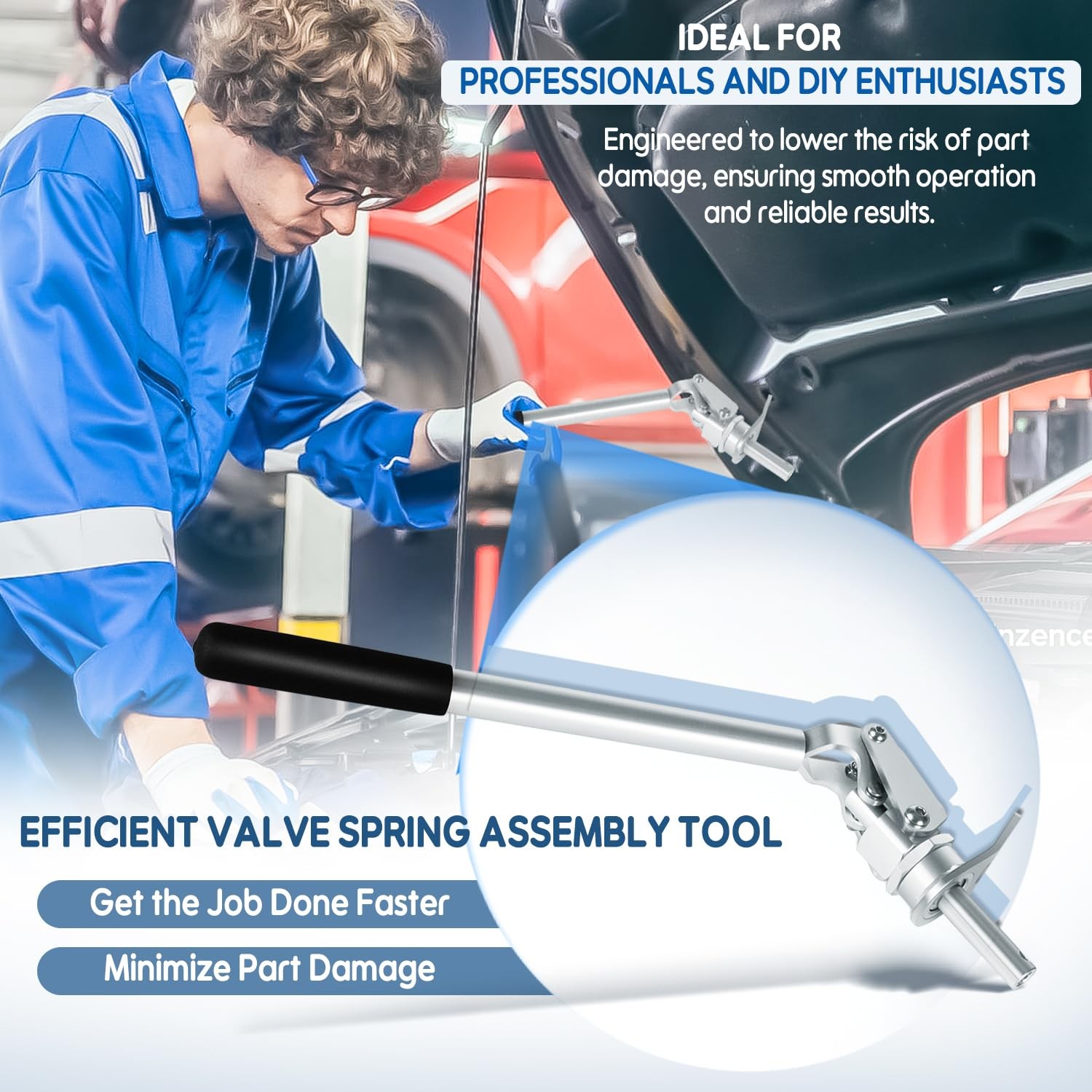 66784 Valve Spring Compressor Tool For 3/8 And 7/16 Inch Rocker Studs
