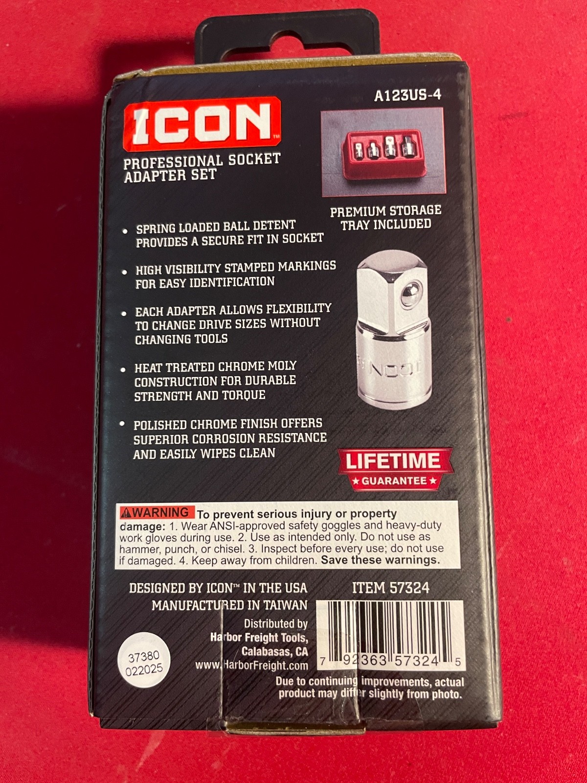 ICON Professional Socket Adapter Set 4 Piece Chrome Moly Steel A123US-4 Sizes