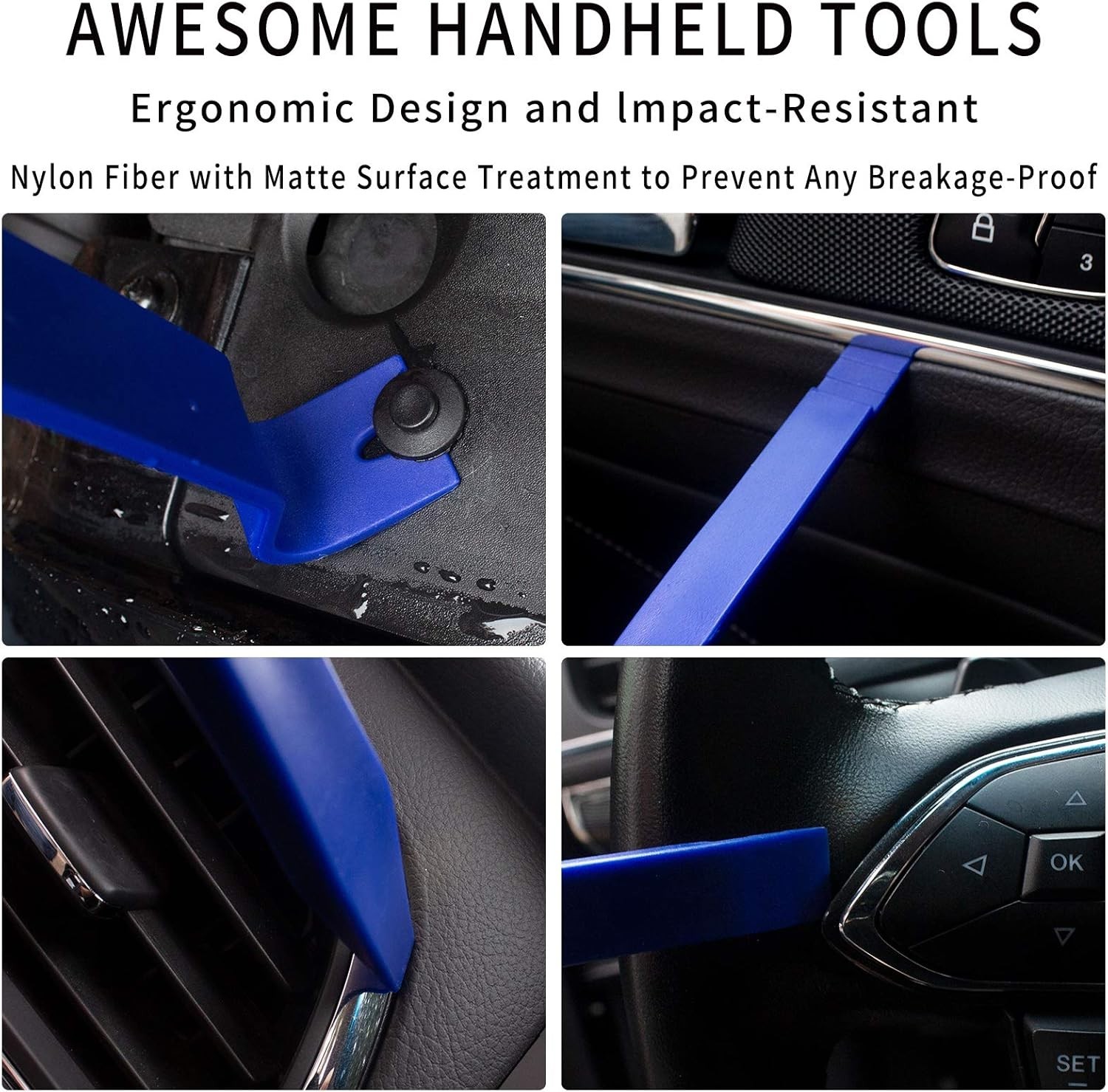 8-Piece Trim Removal Tool Set for Effortless Car Upholstery Repairs – Dark Blue