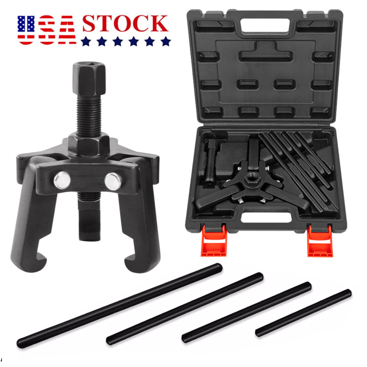 Harmonic Damper Pulley Puller 6-Piece Set for Chrysler GM Mitsubishi Vehicle US