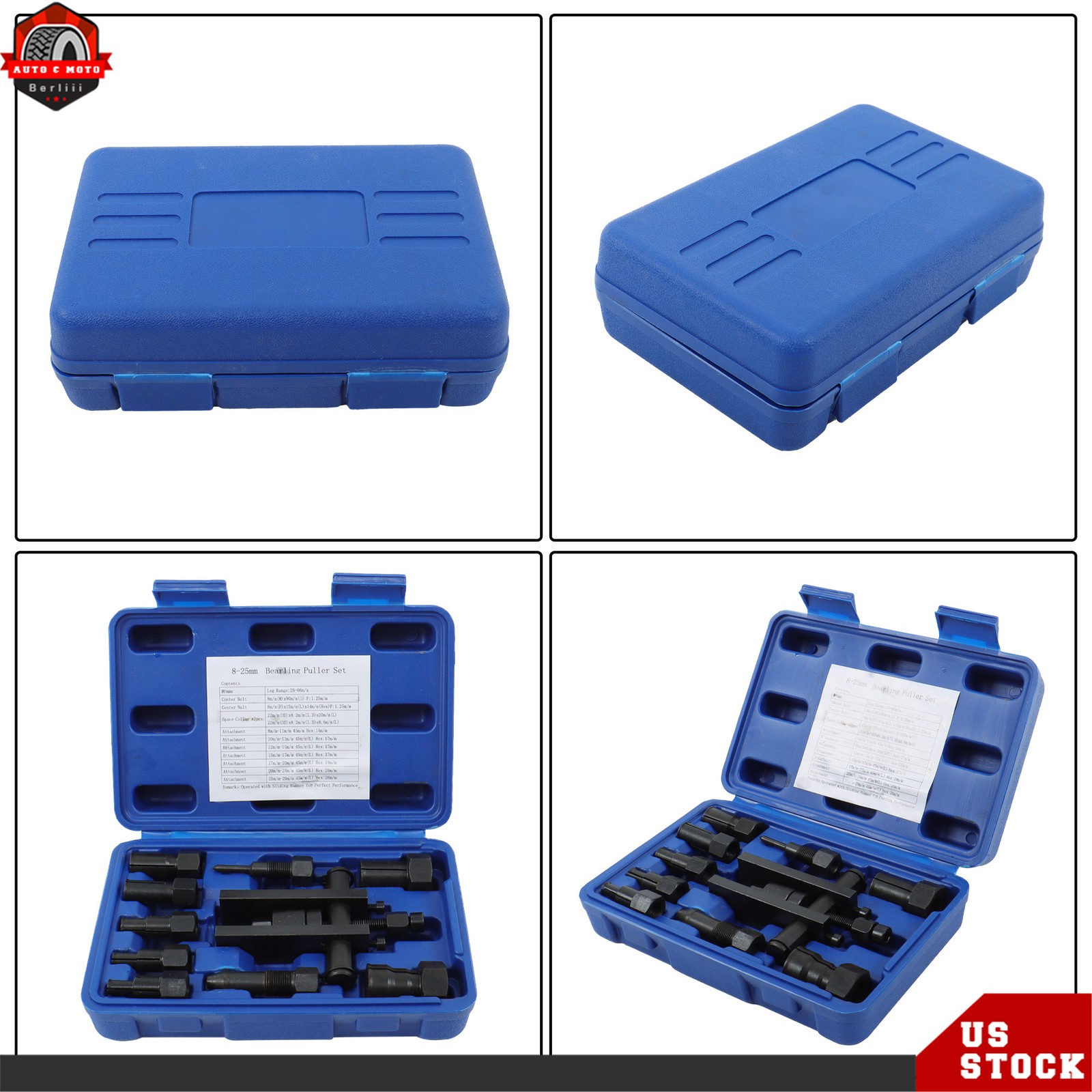 10PCS 8-25MM Motorcycle Inner Bearing Puller Tool Wheel Inner Bearing Removal
