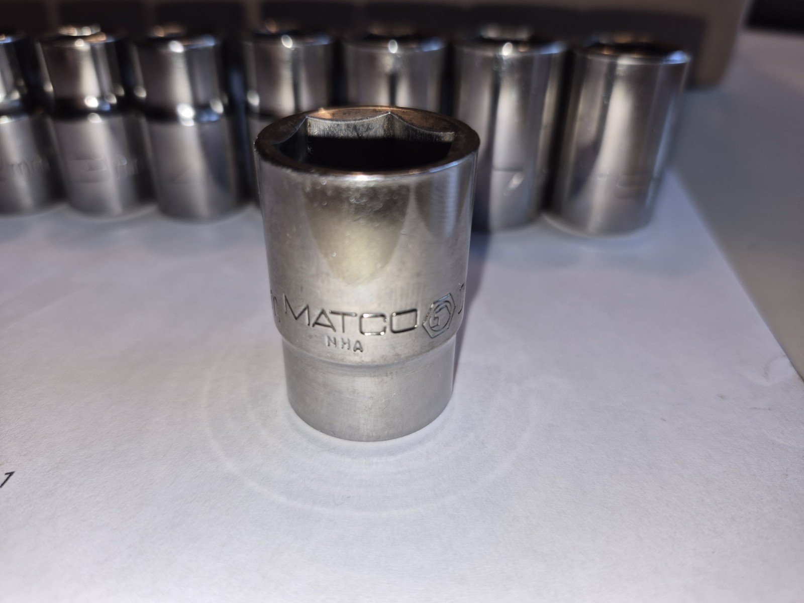 Matco 10 Piece 1/2 Drive Metric Socket Set Shallow Chrome 10=19mm