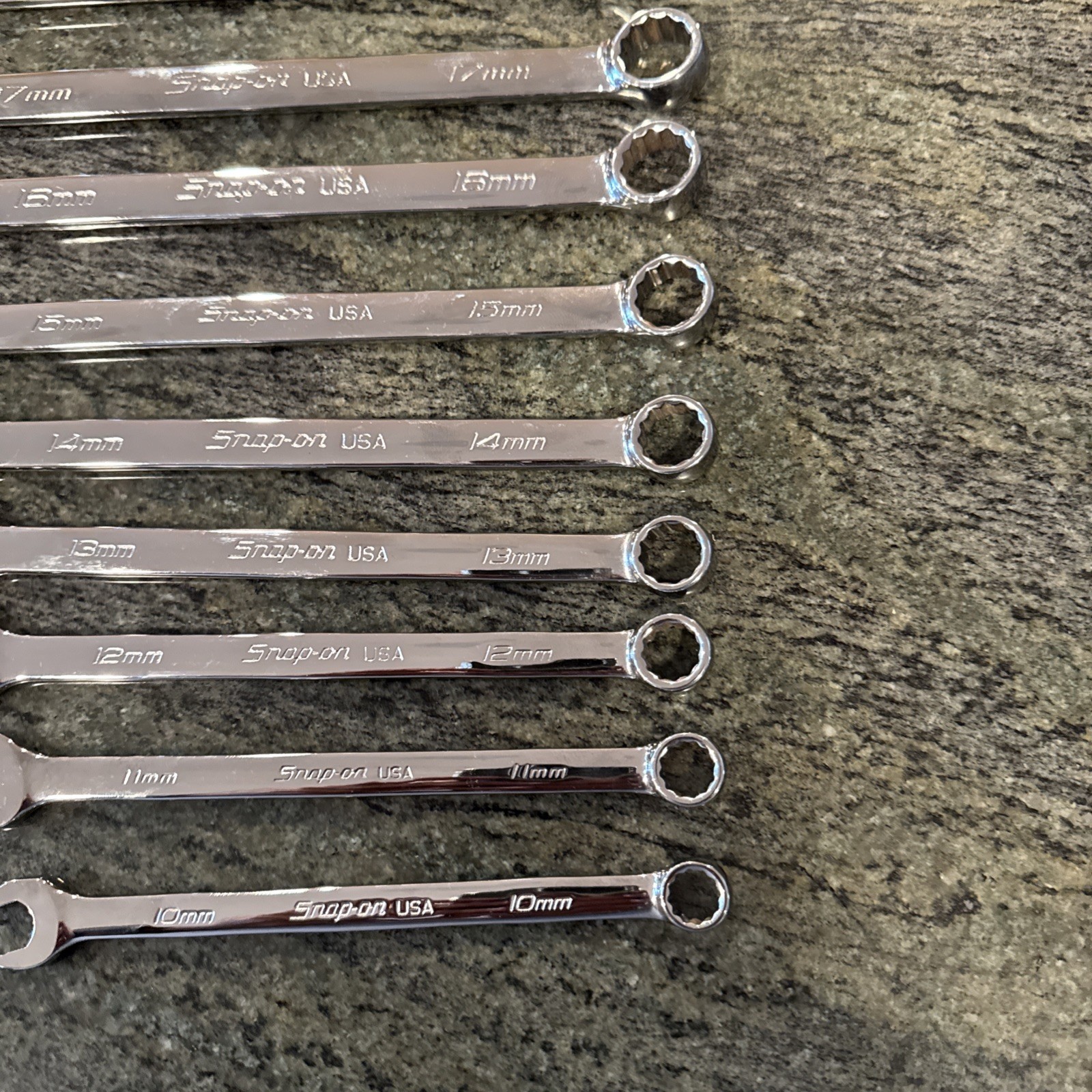 Snap-On soexm710 10-piece metric flank drive plus combination wrench set
