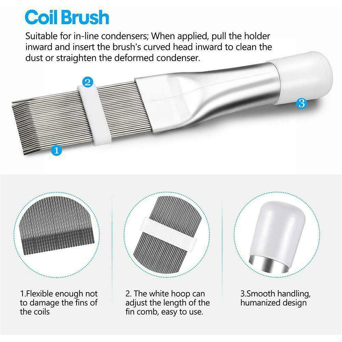 2Pcs Air Conditioner Fin Comb A/C Condenser Brush Radiator Cleaning Repair Tool