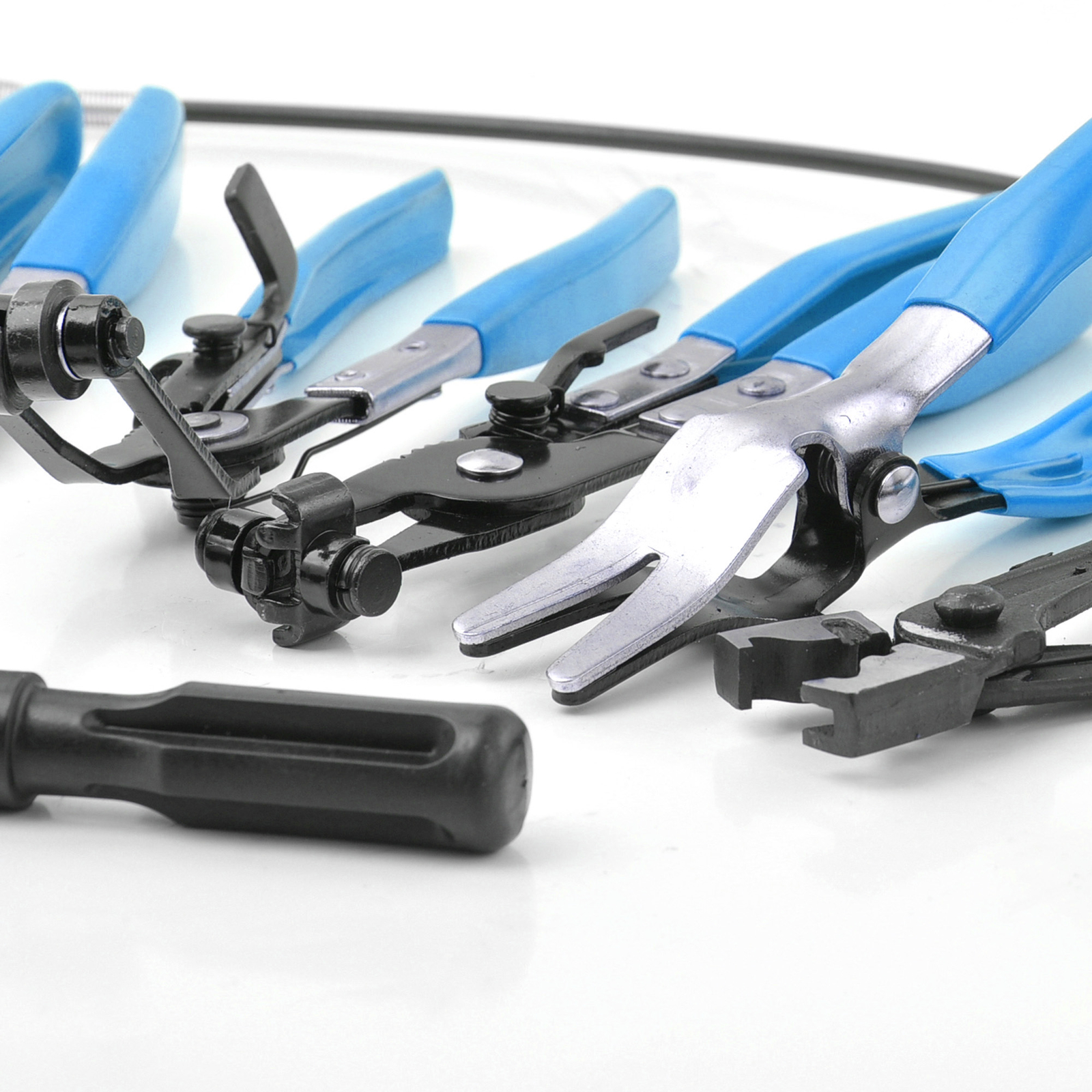 Pro 9PC Hose Clamp Clip Plier Set Swivel Jaw Flat Angled Band Automotive Tools
