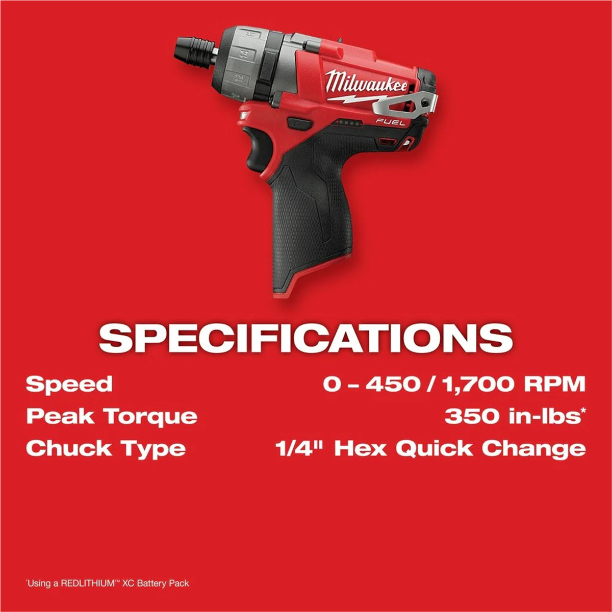 Milwaukee 2402-20 M12 FUEL 1/4″ Hex Two-Speed Brushless Screwdriver