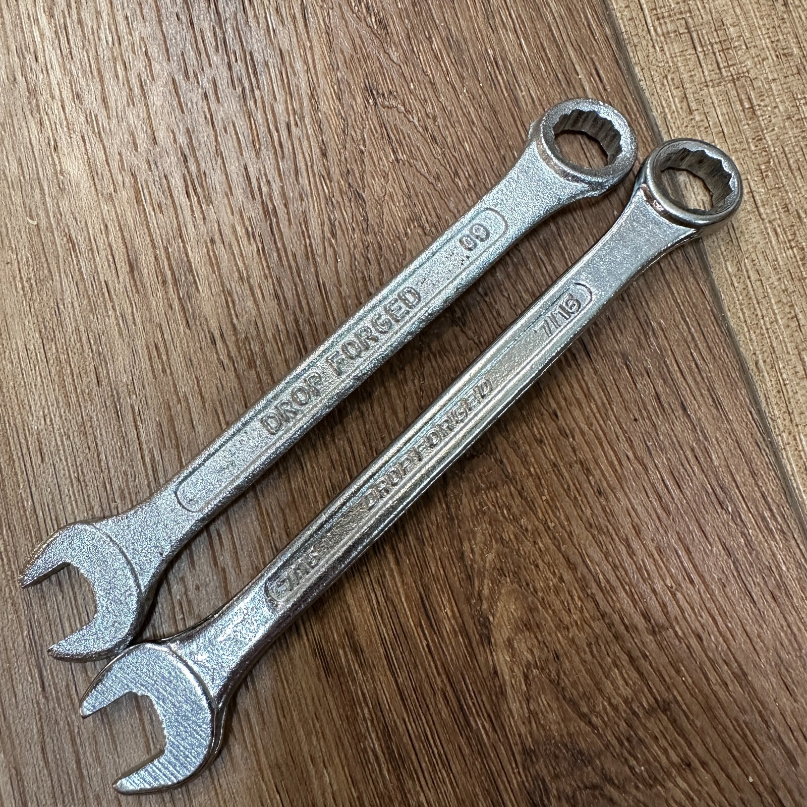 Lot of 2 Vintage Generic 7/16″ Combination Wrench 12 Point