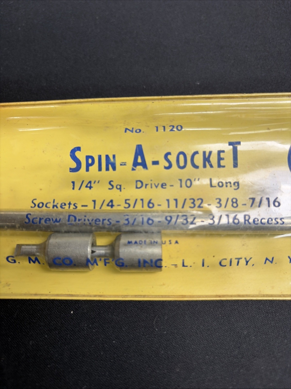 Spin-a-socket 1120, 10” Long Spinner & Socket/ Driver Set