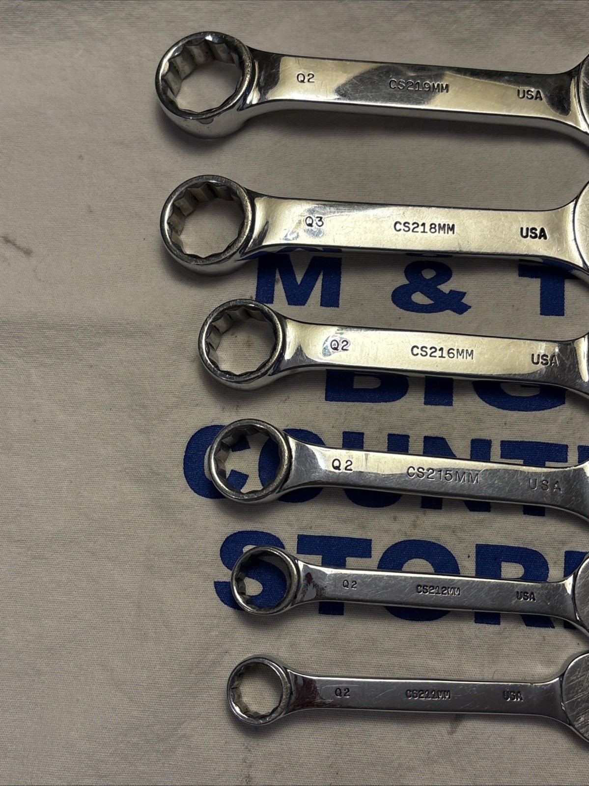 Mac Tools USA 6pc 12pt Metric 11mm-19mm Stubby Combination Wrench Set