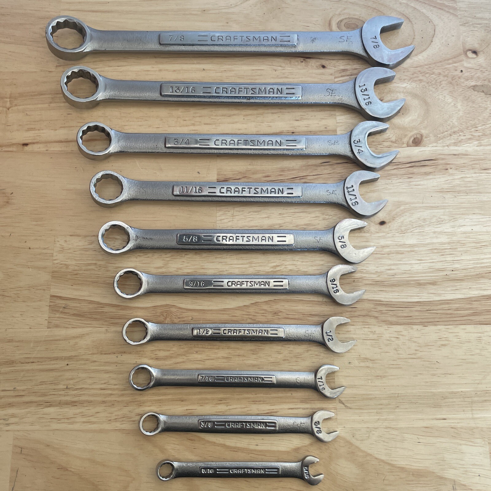 Craftsman SAE Combination Wrench Set 5/16- 3/4″ All VA Series Wrenches 10pc USA