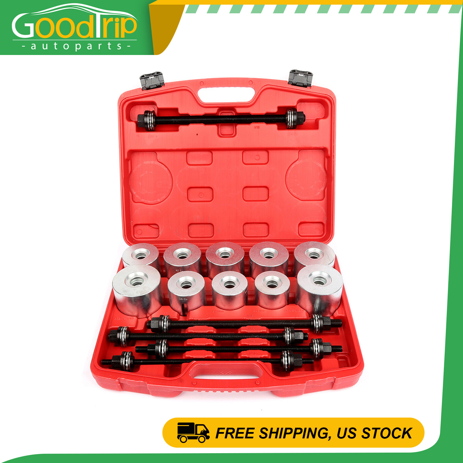 27pcs Universal Press and Pull Sleeve Kit Bush Bearing Removal Insertion Tool